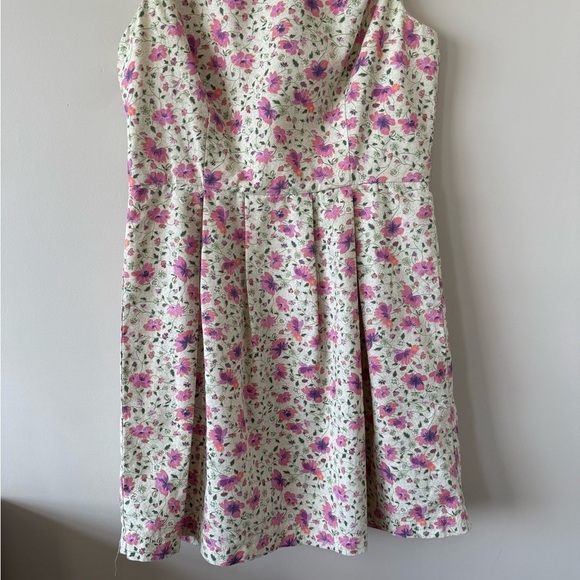 PINK MARTINI -100% Cotton Dainty Floral Drop Waist Midi Dress (Size:Large) - Picture 4 of 12